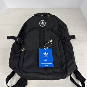 Adidas Original Trefoil Patch Backpack GC1201 Black White NWT